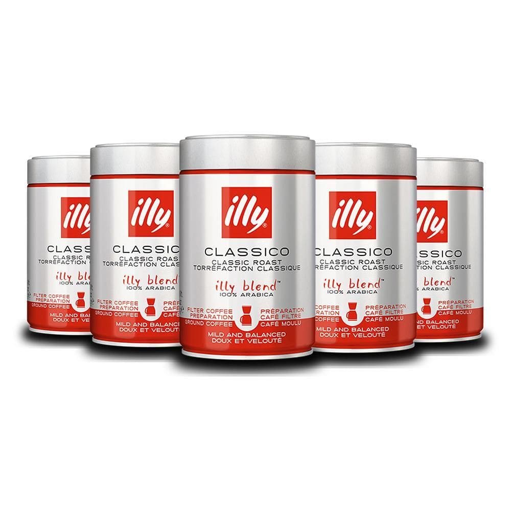 Café Illy Clássico Torrado E Moído Kit 5 Latas 250G