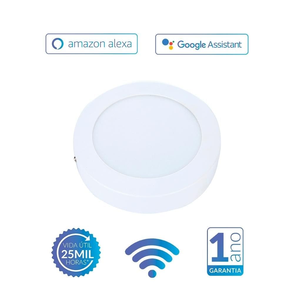 Kit 4 Painel LED Plafon Sob Alexa Wi-Fi 18W 2700-6500k Avant