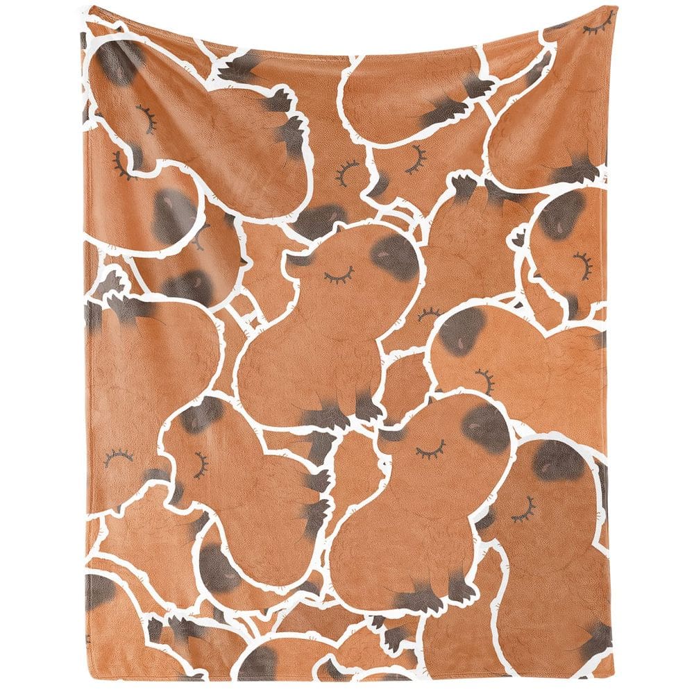 Cobertor CUSPCOD Capybara Flannel 30x40cm para crianças marrom