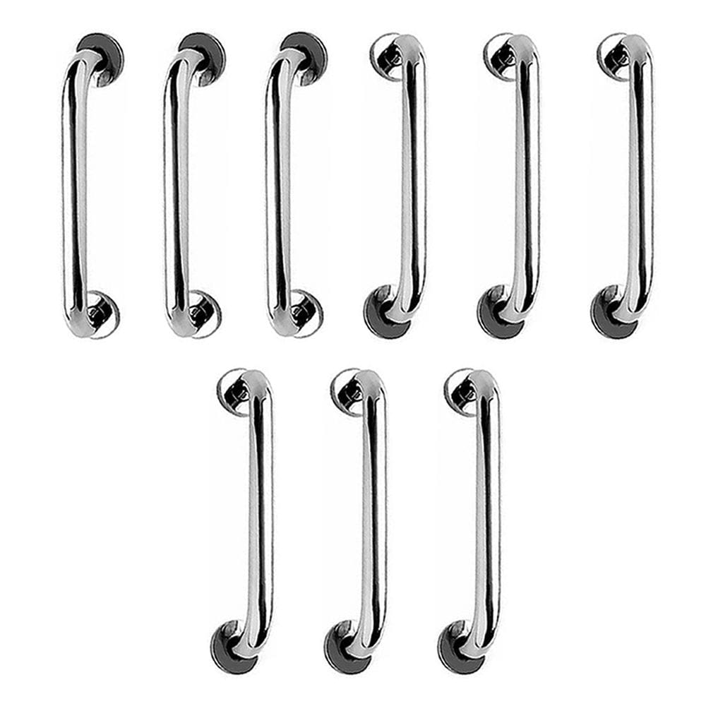 Barra de Apoio Aço Inox 40cm Kit 9 Unidades Deficiente Cadeirante Idoso Banheiro Box Suporte Segurança Corrimao Acessibilidade Resistente