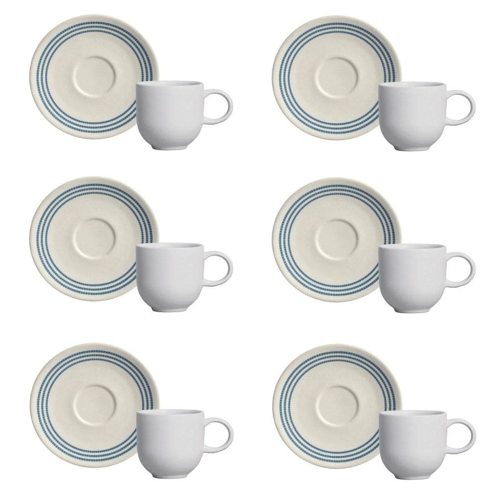 Conjunto de Xícara de Cafezinho com Pires 06 Peças Coup Amalfitana Porto Brasil