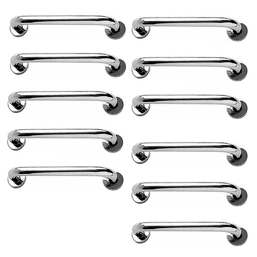 Barra de Apoio 40cm Inox Kit 11 Unidades Banheiro Box Deficiente Cadeirante Idoso Acessibilidade Suporte Segurança Corrimao