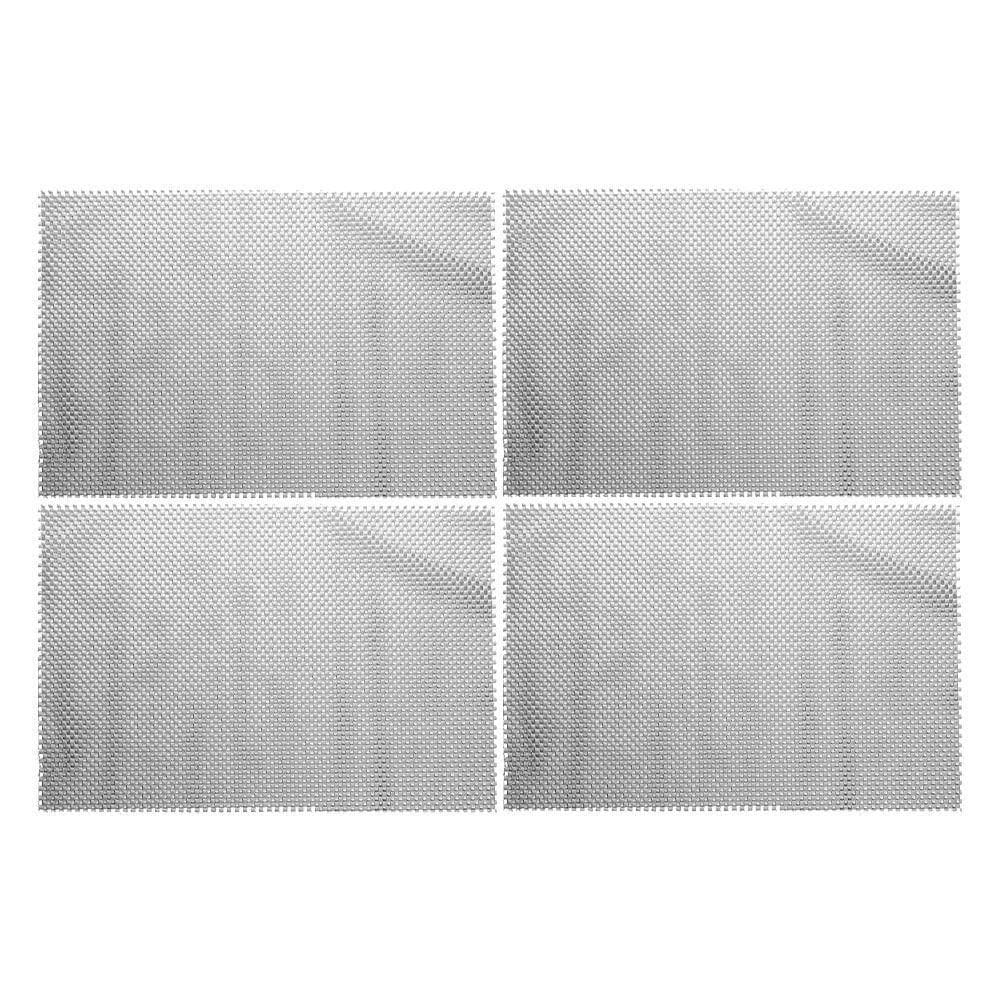 Jogo 4 Lugar Americano Retangular Mesa Pvc Antiderrapante Cinza 45x30cm Lyor