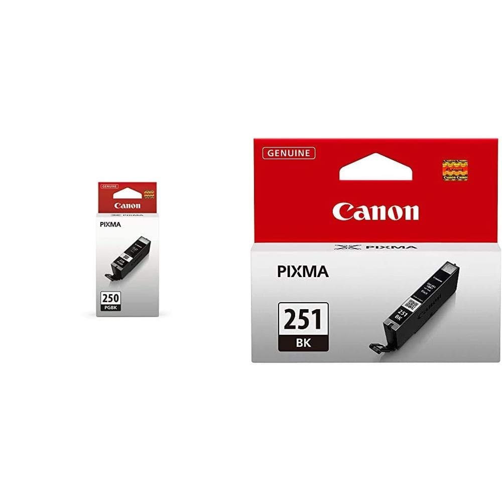 Cartuchos de tinta Canon PGI-250 PGBK e CLI-251 Black Compat