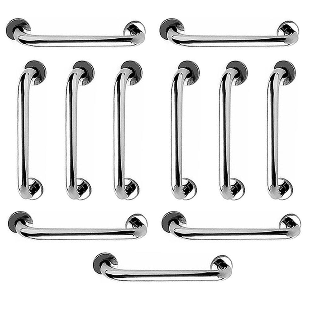 Barra de Apoio Inox 40cm Kit 11 Unidades Idoso Deficiente Cadeirante Banheiro Box Acessibilidade Segurança Suporte Corrimao