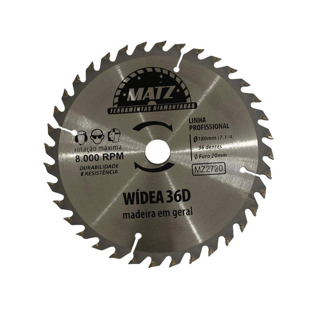 Disco Serra Wídea Para Madeira 36 Dentes 180Mm X 20Mm Matz