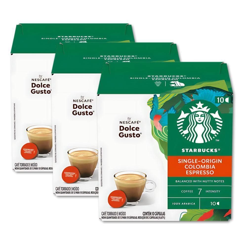 30 Cápsulas Dolce Gusto Café Starbucks Espresso Colômbia