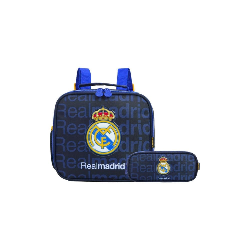 Kit Escolar Lancheira Térmica + Estojo Triplo Real Madrid