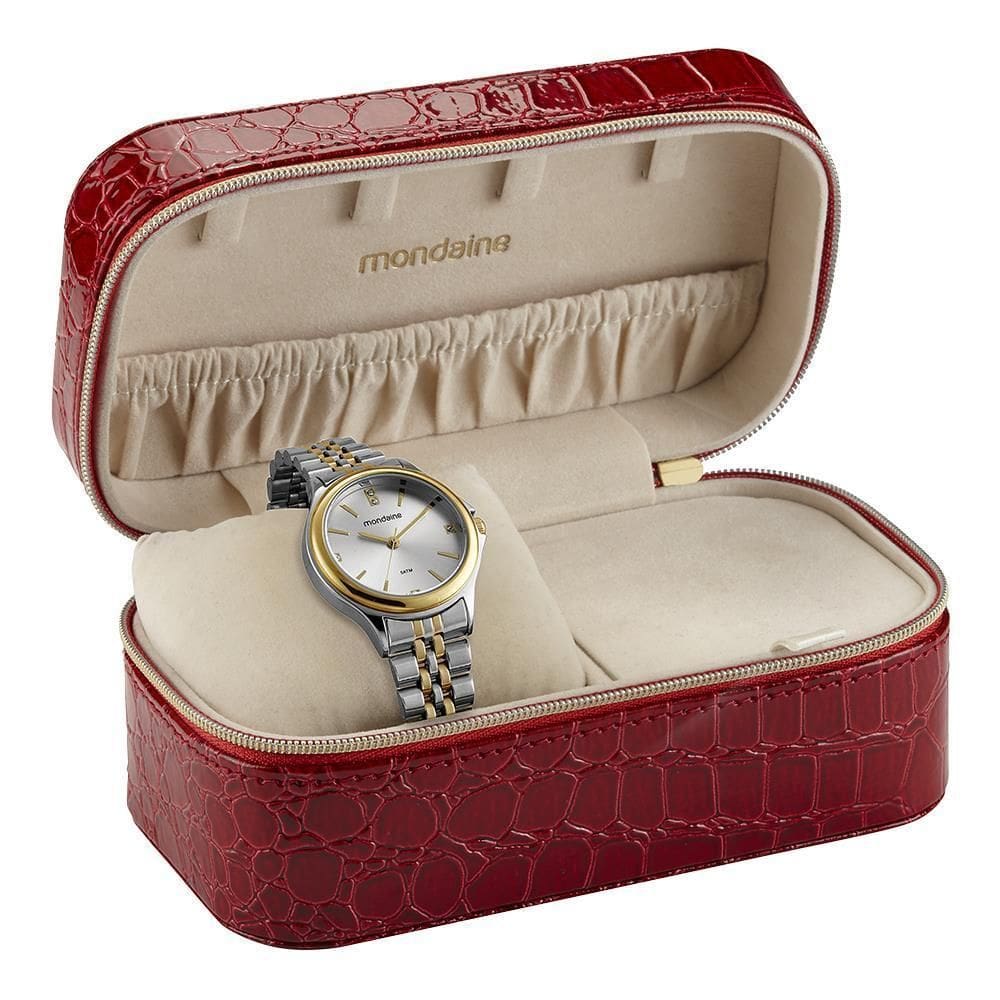 Relogio Mondaine Feminino Ref: 99759Lpmvbe3 Bicolor Estojo