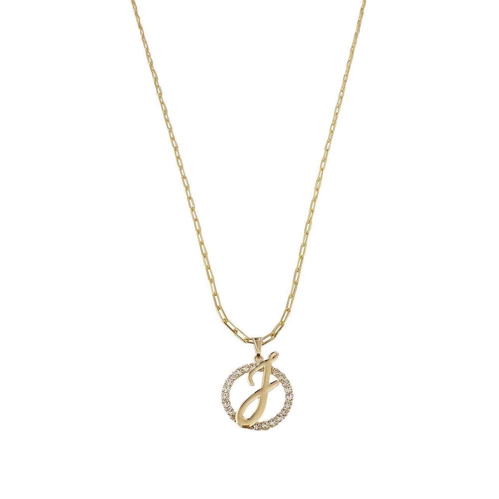 Colar Corrente 45 Cm Feminina Pingente Letra J Banhado Ouro