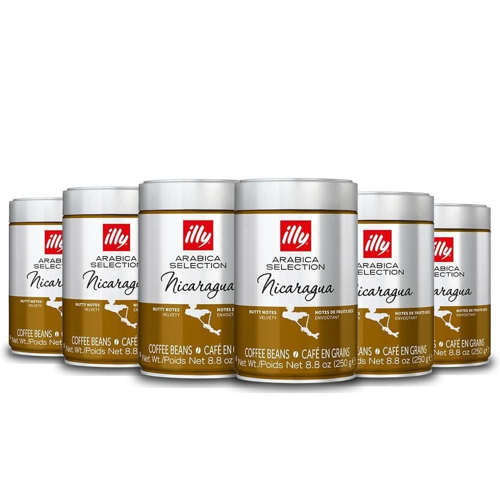 Café Illy Nicarágua Grãos 100% Arábica Kit 6 Embalagens 250G