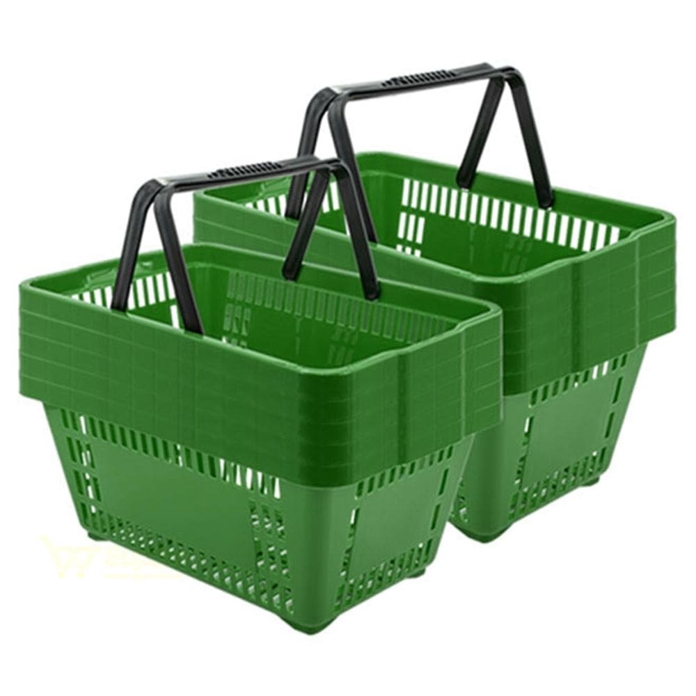 Kit 10 Cestas De Compras Plástica 16L Verde