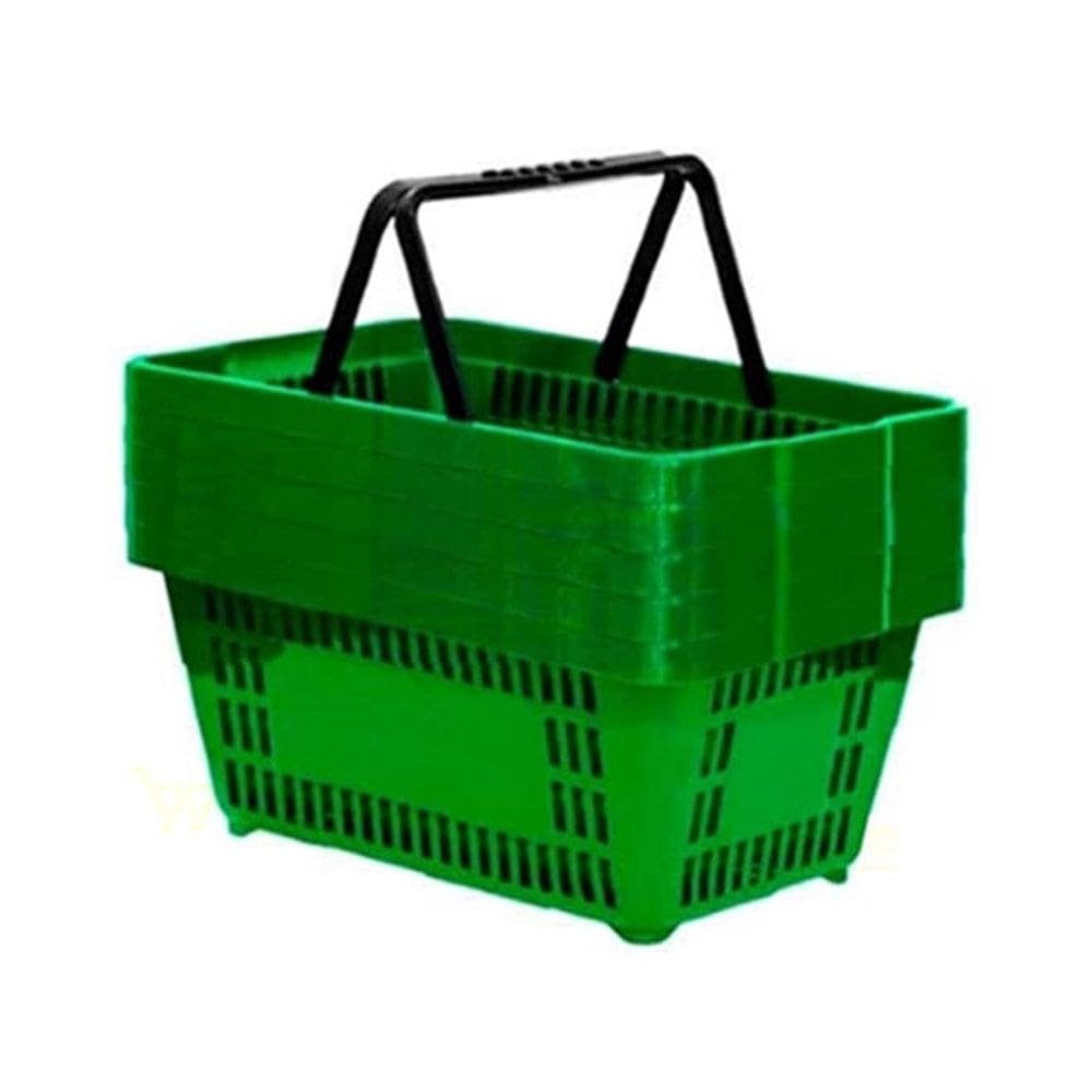 Kit 5 Cestas De Compras Plástica 16L Verde