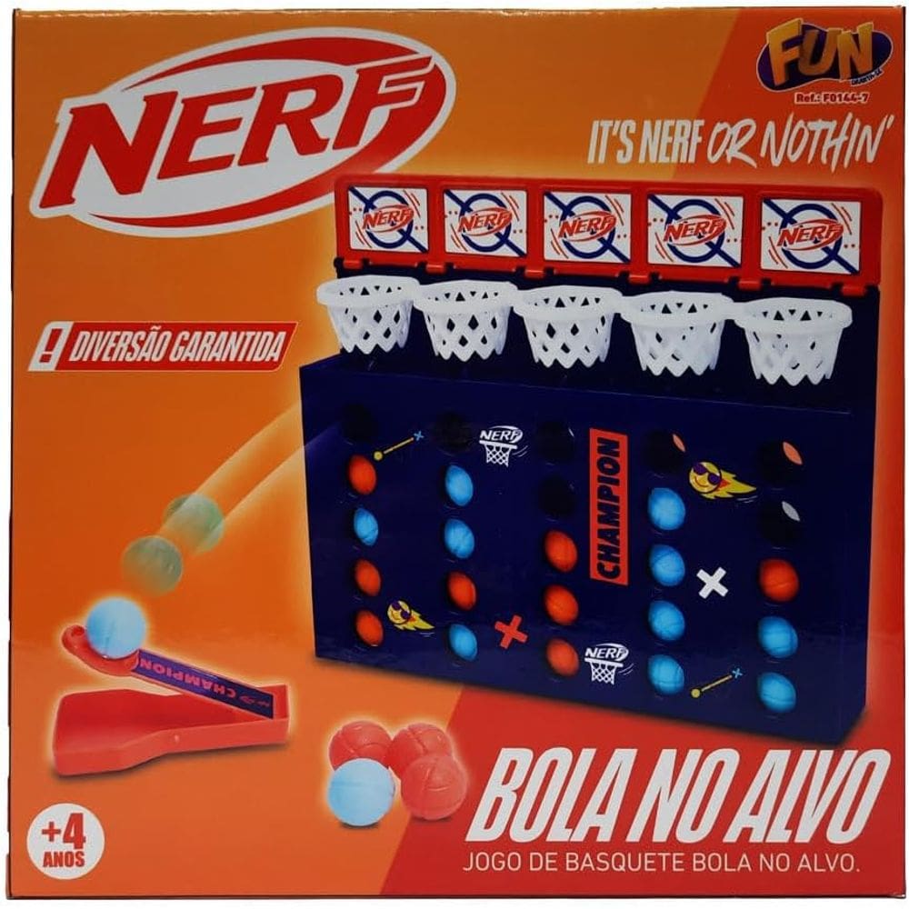 Jogo De Ação - Nerf - Basquete Bola No Alvo F0144-7 - Fun