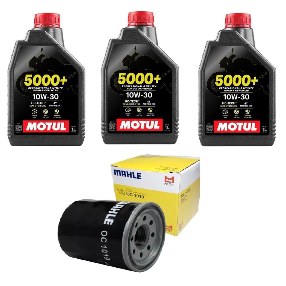 Kit 3 Óleos Motul 5000 10W30 4T 1L 665 + 1 Filtro Mahle CB 500F 2014 a 2017 CB 500x 2014 a 2018 CBR 500 2013 a 2018