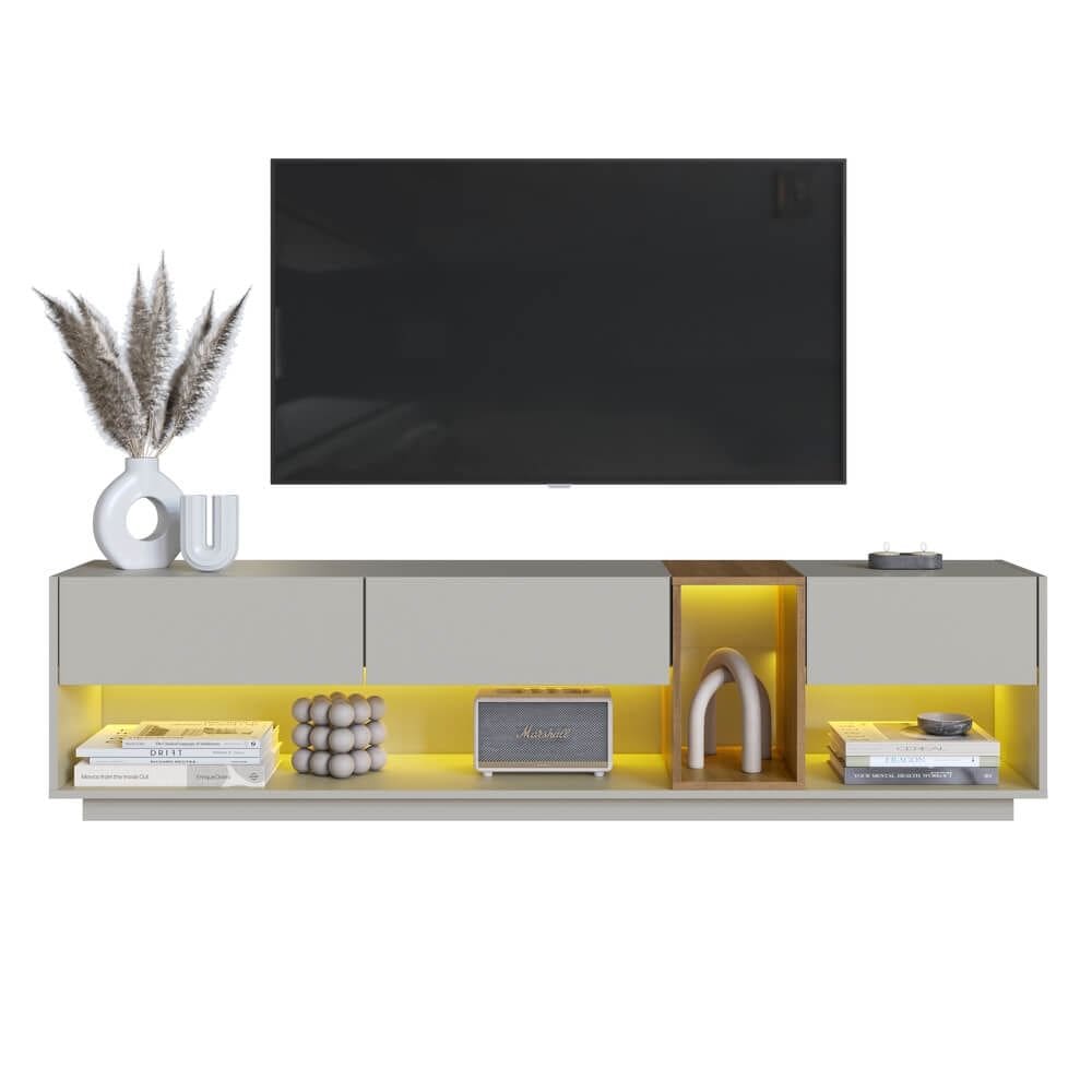 Rack Moderno Com LED 03 Gavetas 180cm Mell Arenas PRODDY