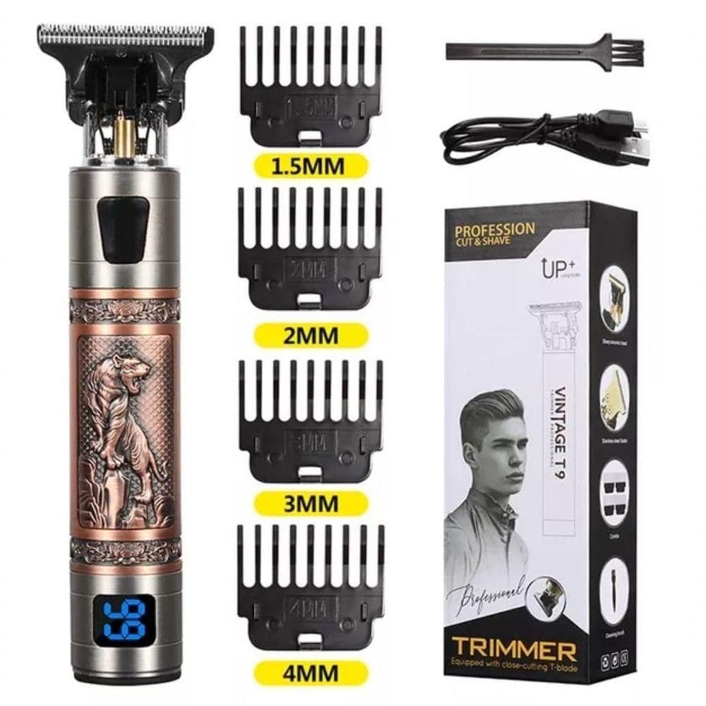 Máquina T9 Para Cabelo E Barba Lobo Rosê Usb