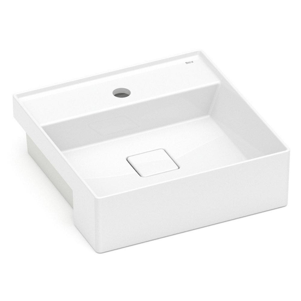 Cuba de Semi Encaixe 400x400mm com Mesa T10 Roca Branco