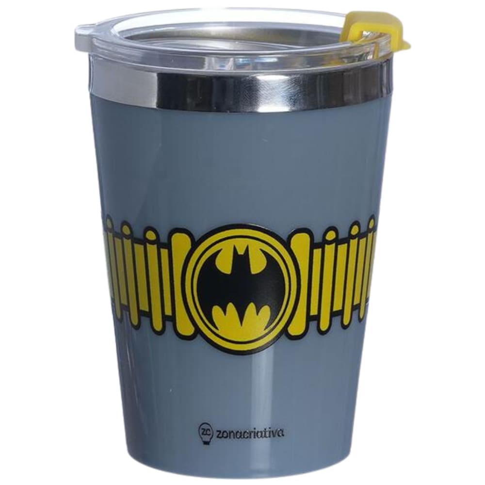 Copo Batman Logo Quente Gelado 300ml Com Tampa Oficial DC Comics