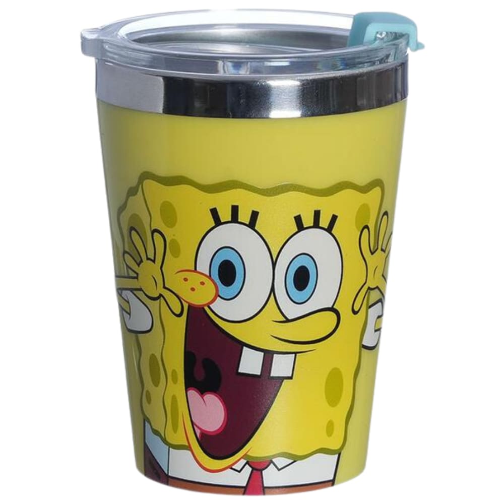 Copo Bob Esponja Quente Gelado 300ml Com Tampa Oficial Nickelodeon