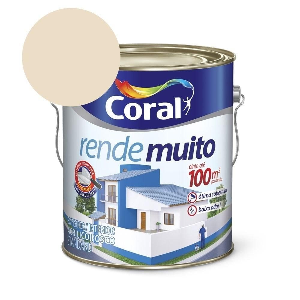 Tinta Acrílica Standard Fosco Rende Muito Palha 3,2l Coral