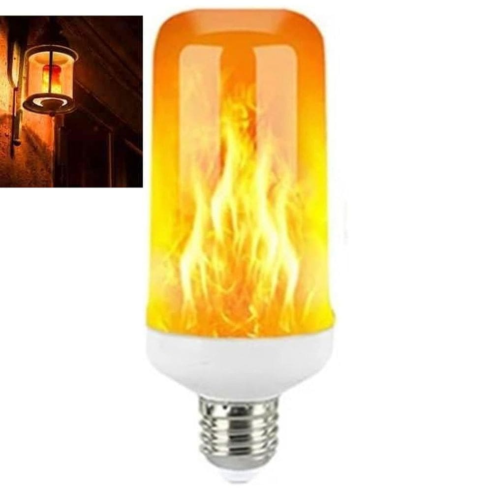 Lampada Led Efeito Chama Fogo 3 Modos E27 Luz Ambiente Efeito Decoraçao Iluminaçao Enfeite Festa Evento Jantar Varanda Jardim Confraternizaçao