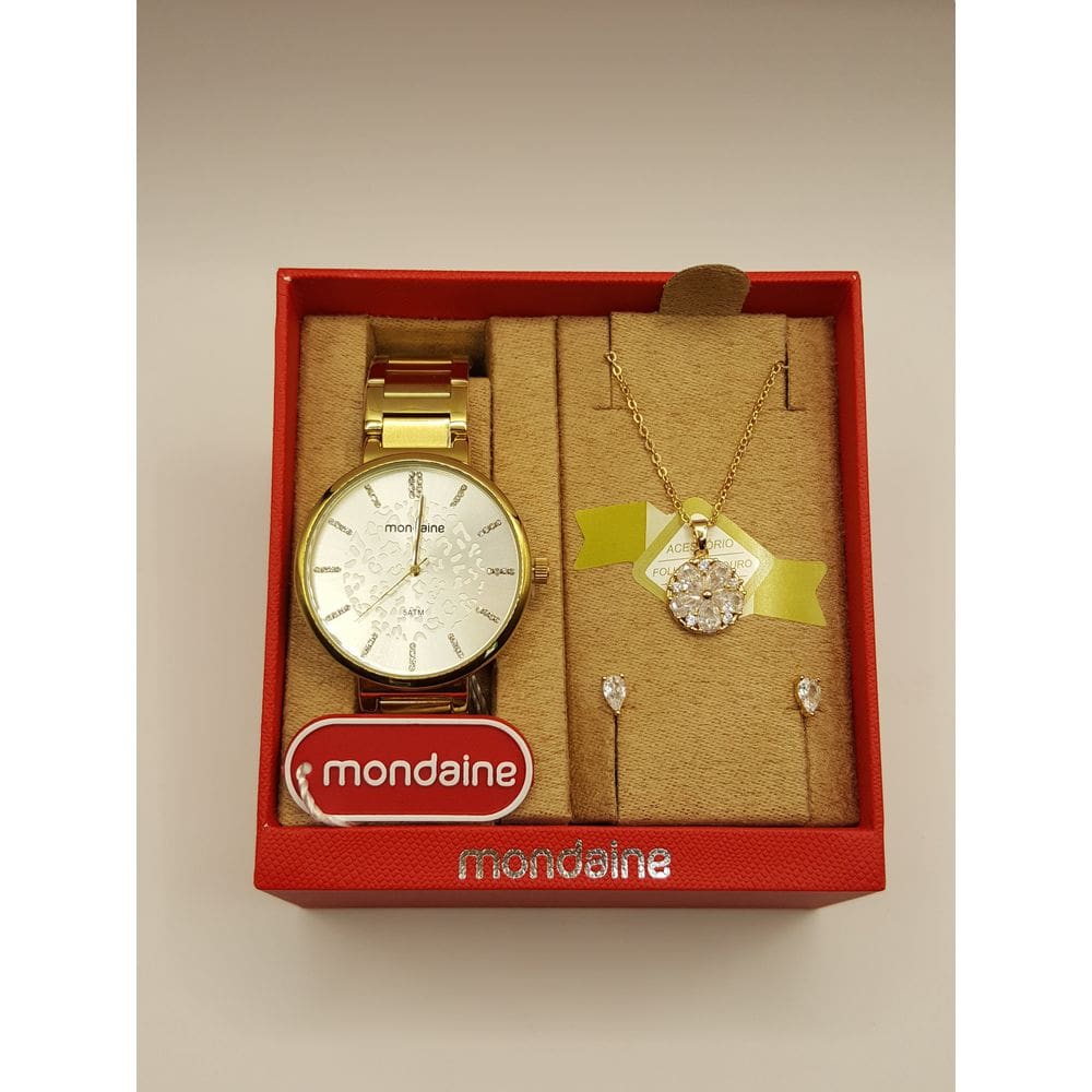 Relógio Mondaine Feminino Animal Print com Kit Semijoias 32797LPMKDE1K1