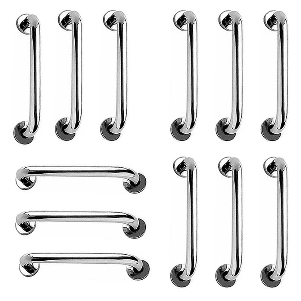 Barra de Apoio 40cm Inox Kit 12 Unidades Idoso Banheiro Box Gestante Cadeirante Casa Suporte Corrimao Escada Acessibilidade Segurança Resistente