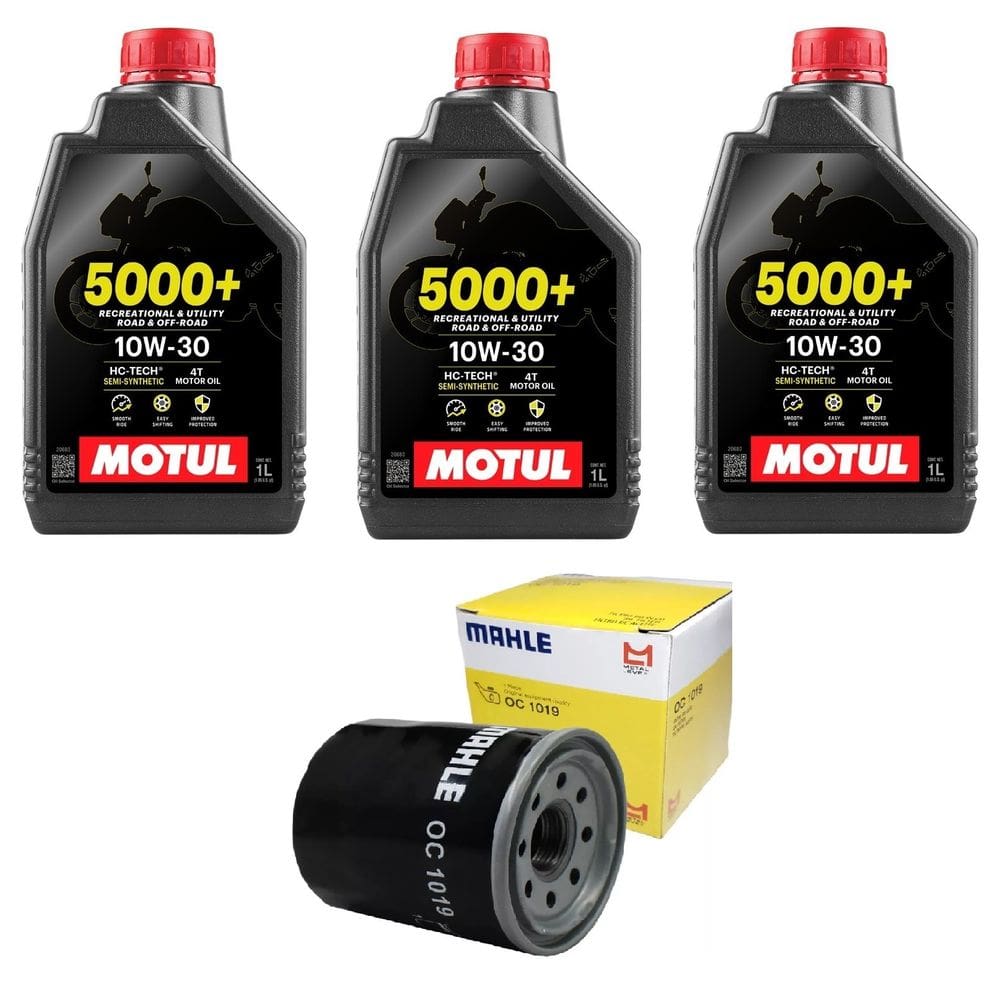 Kit Troca de Óleos 3 Motul 5000 10W30 4T 1L + 1 filtro Mahle CB 650f 2014 a 2022 CBR 650F 2014 a 2016