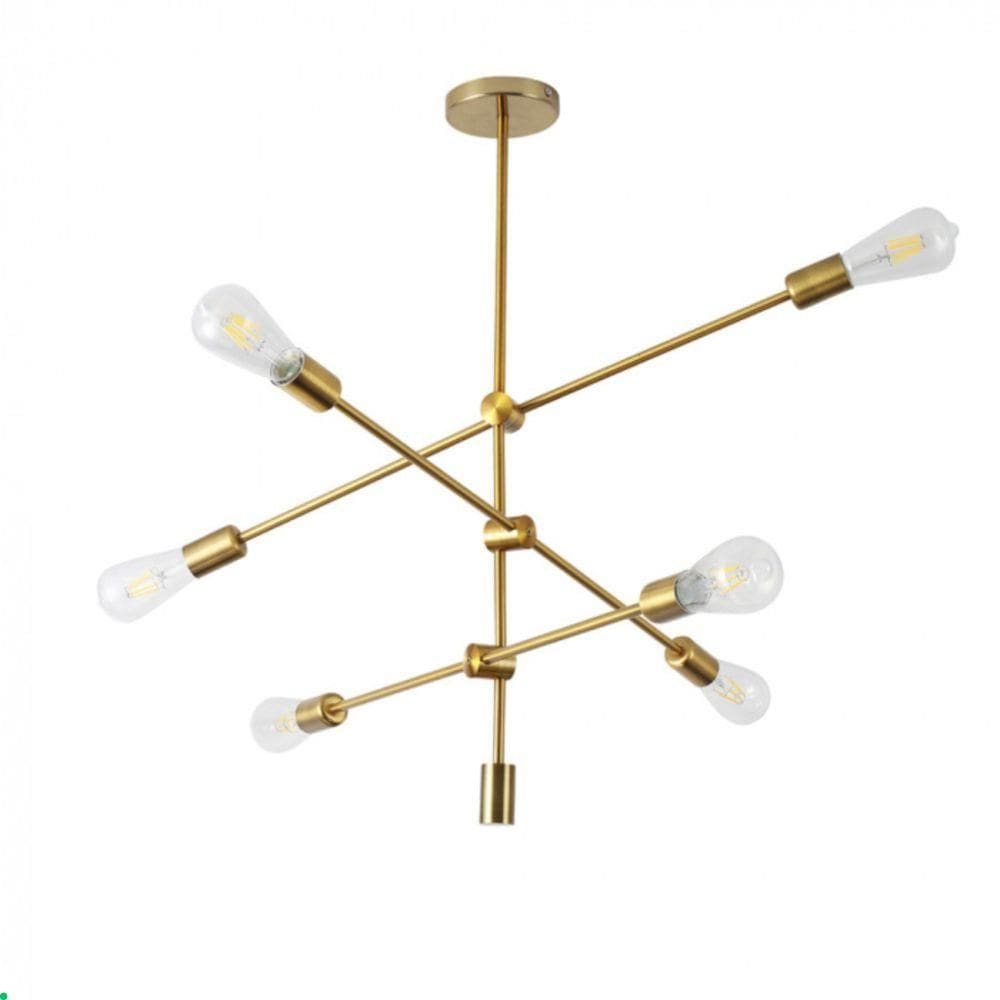 Pendente Atomus 6xe27 Haste Regulável Bronze