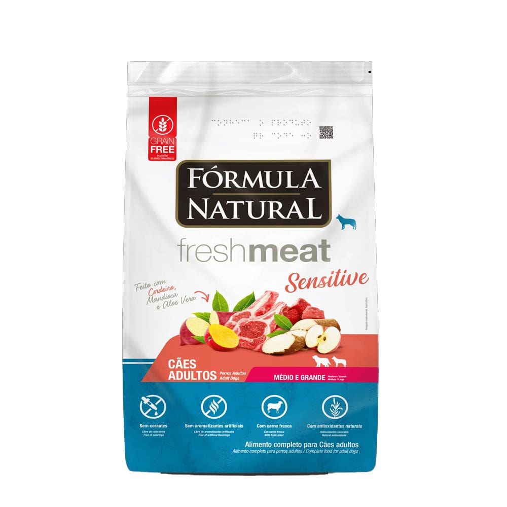 Ração Formula Natural Cães Fresh Meat Sensitive Raças Médias e Grandes 12Kg