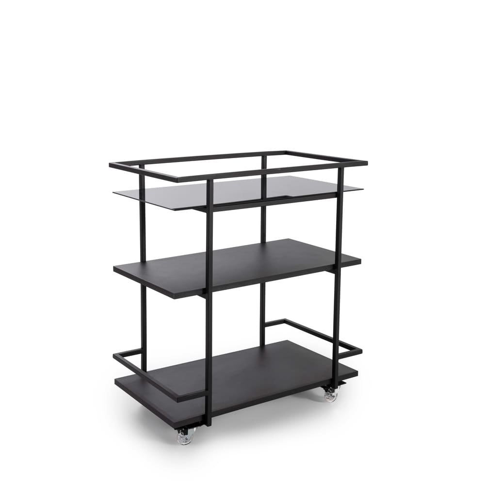 Carrinho Organizador Bar Frame Preto rodinhas 79x70x40 Forma