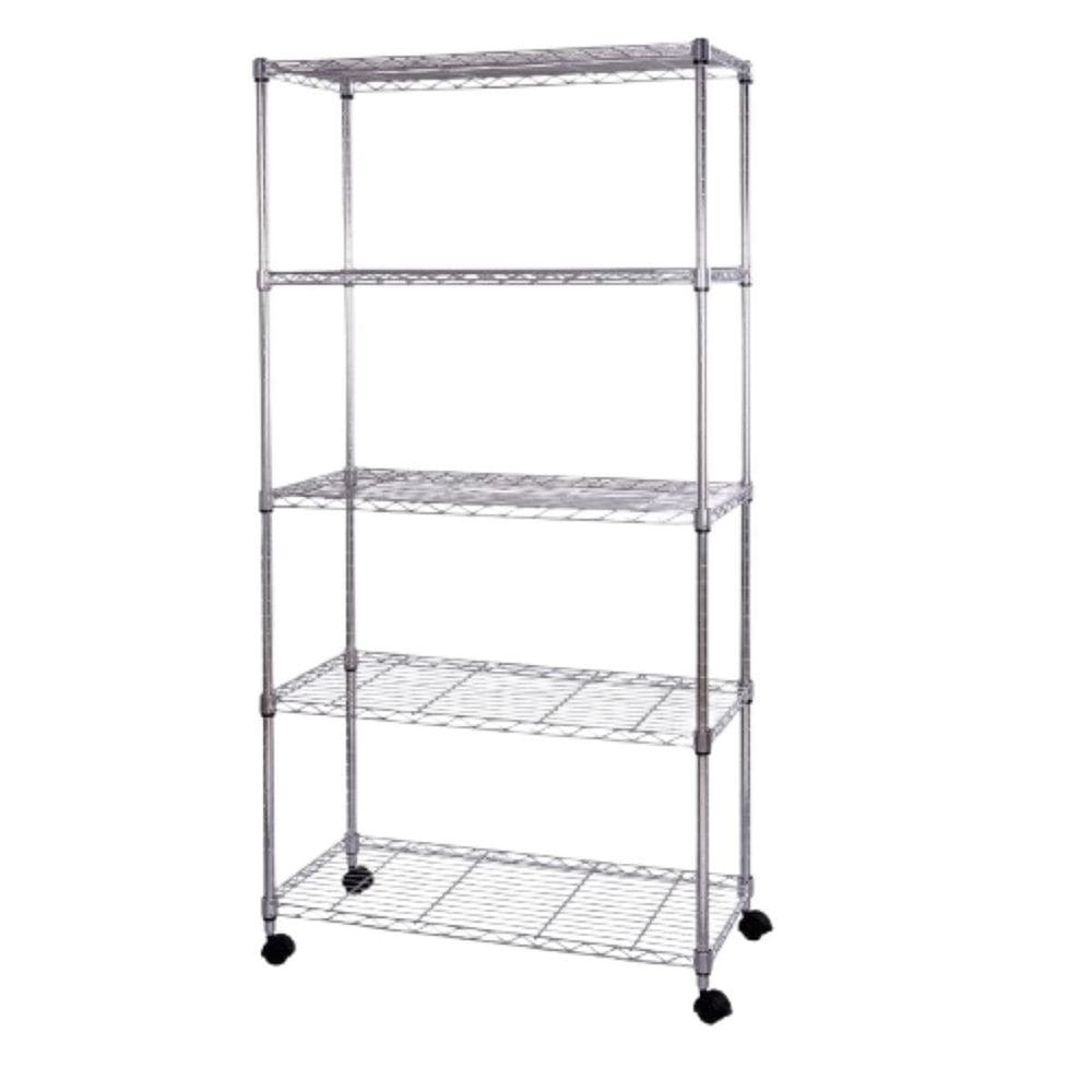 Estante Aço 5 Prateleiras Cromado Aramado 1,55 X 75 X 35