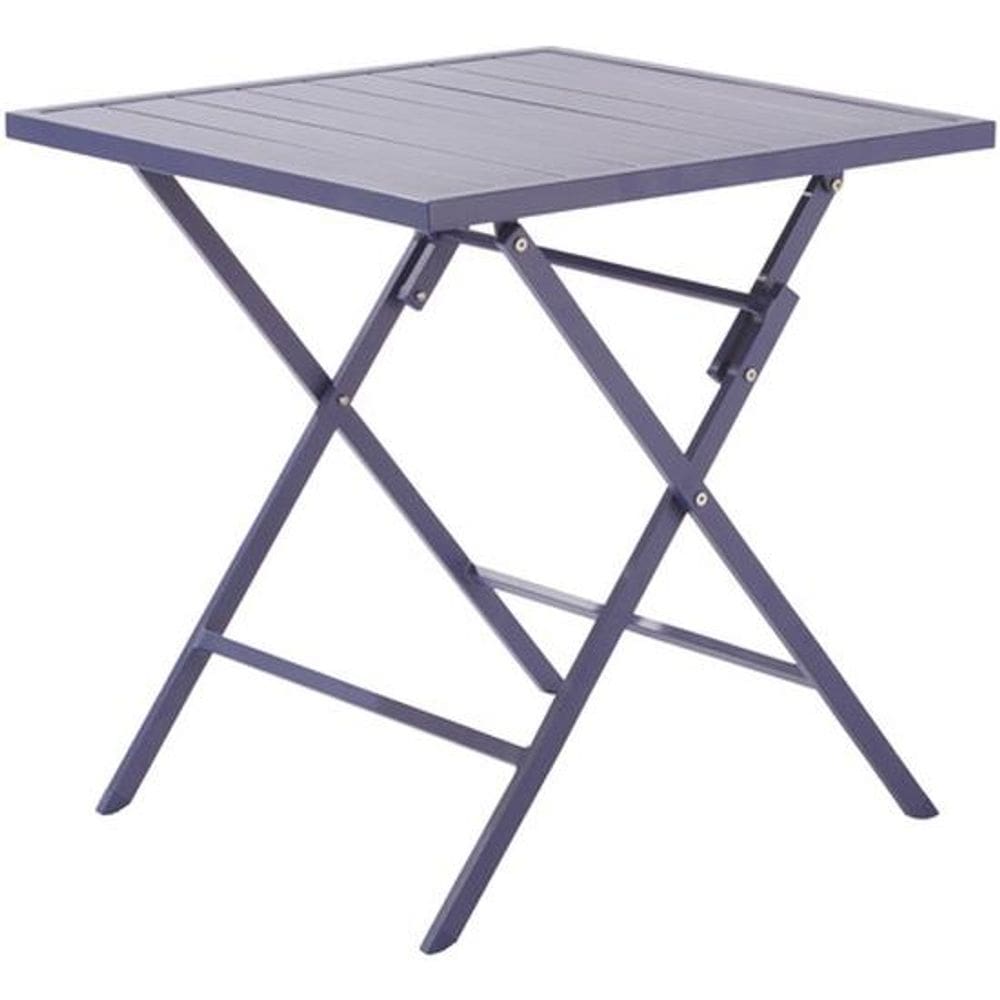 Mesa De Alumínio Dobrável Azul 2 Lugares 74x71x74 Cm