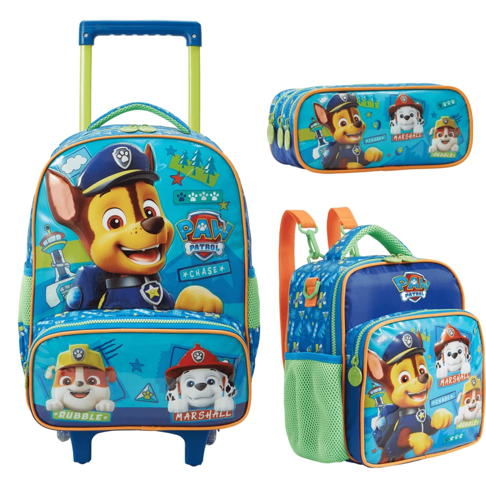 Kit Mochila Rodinha Patrulha Canina Y2 Lancheira Estojo Escolar 13480