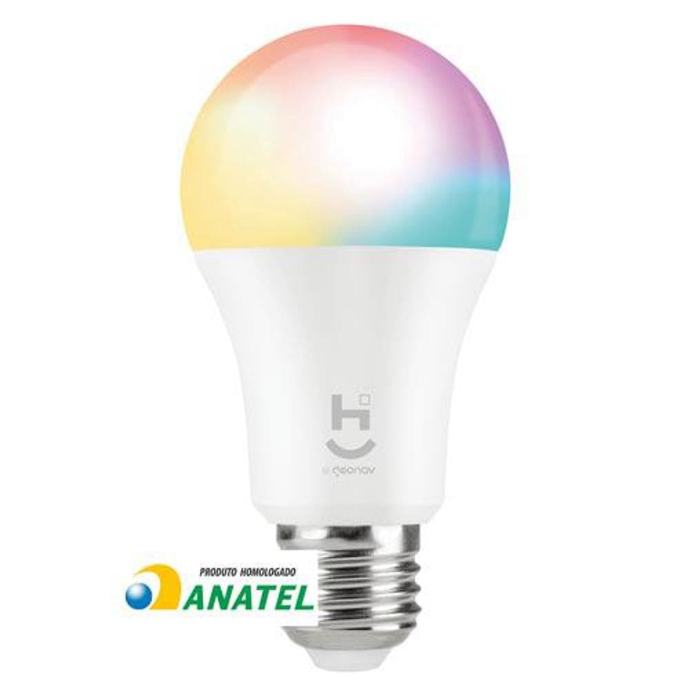 Lâmpada LED Inteligente RGB+W 2700-6500Ksoquete E27 Wi-Fi + Bluetooth -  HI GEONAV