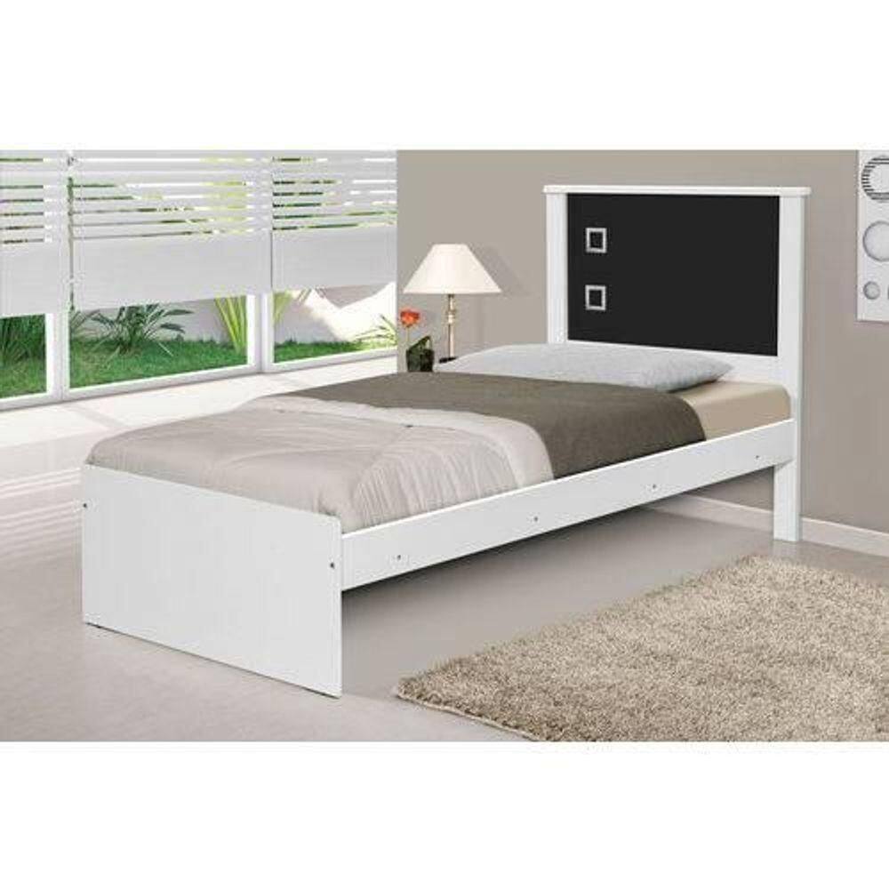 Cama Barcelona Solteiro Branco/preto - Tebarrot