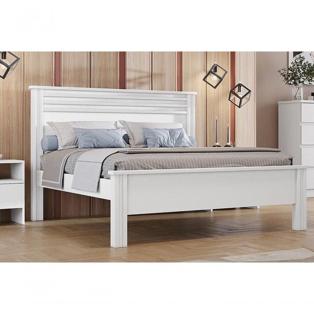 Cama Casal Verona Branco - Móveis Horizonte