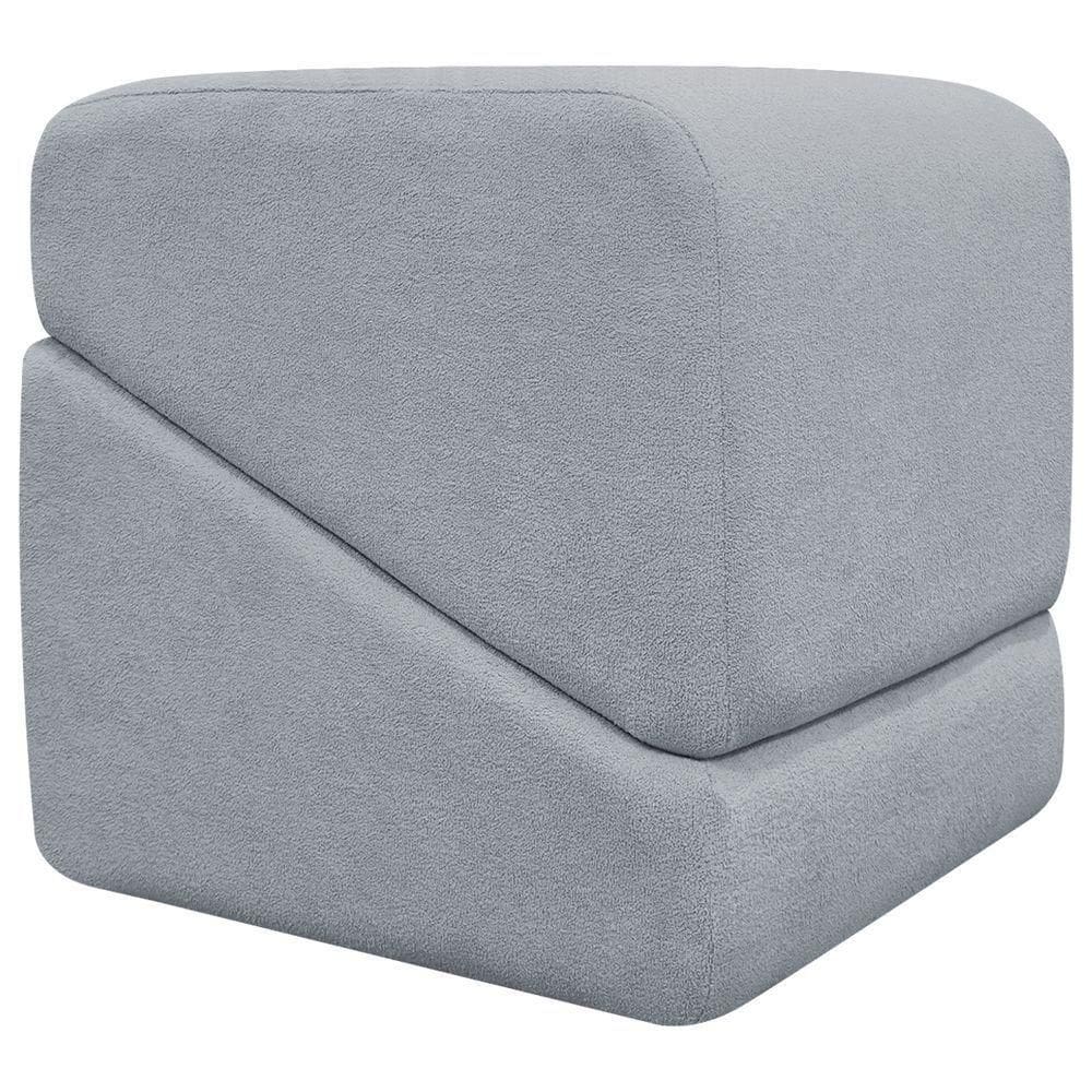 Puff Decorativo Para Sala Sense Boucle Persa Concreto Bouclé