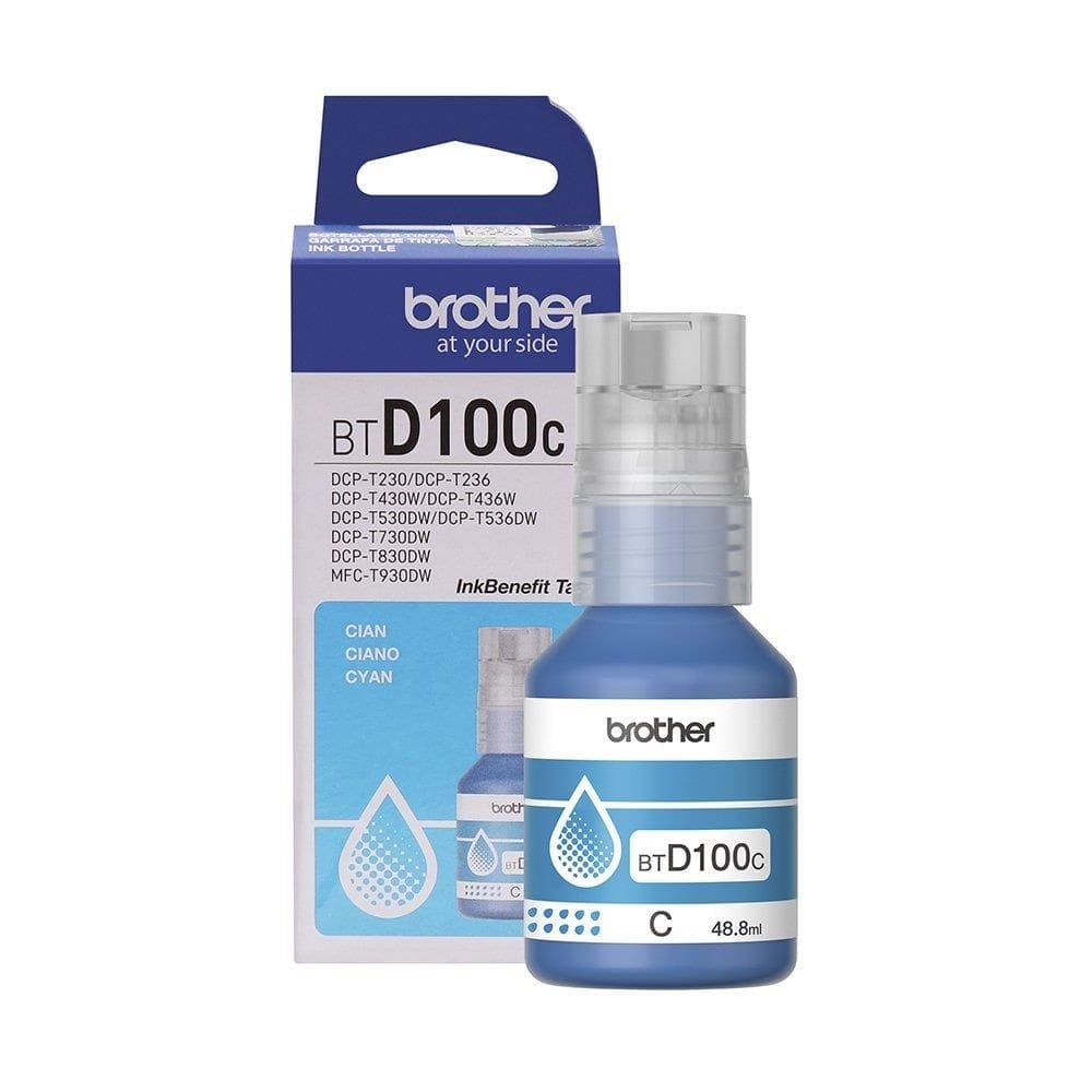 Refil de Tinta Brother BTD100C Ciano | DCPT230/DCPT430W/DCPT436W/DCPT530DW/DCPT730DW/DCPT830D