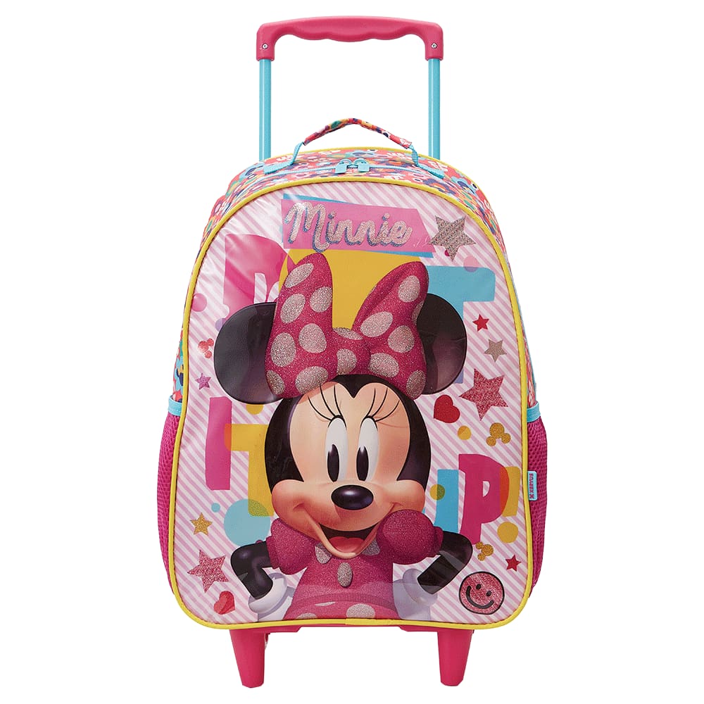 Mochila com Rodas 40cm Escolar 16 Minnie Pink Xeryus 13190