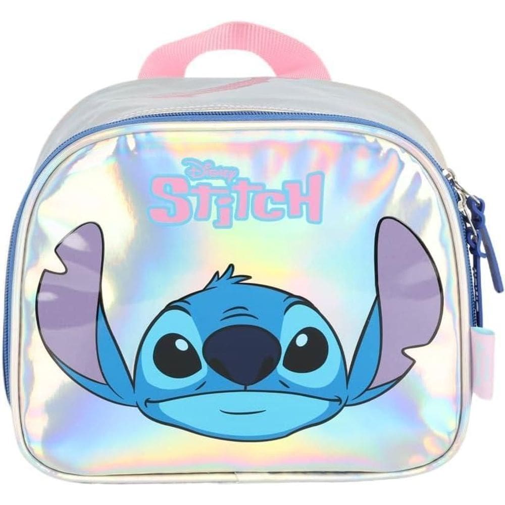 Lancheira Térmica Stitch Disney Holográfica Prata