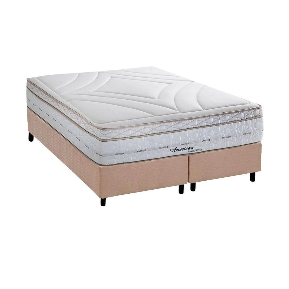 Conjunto Box King: Colchão Molas Herval Maxspring American + Base CRC Suede Clean (193x203)