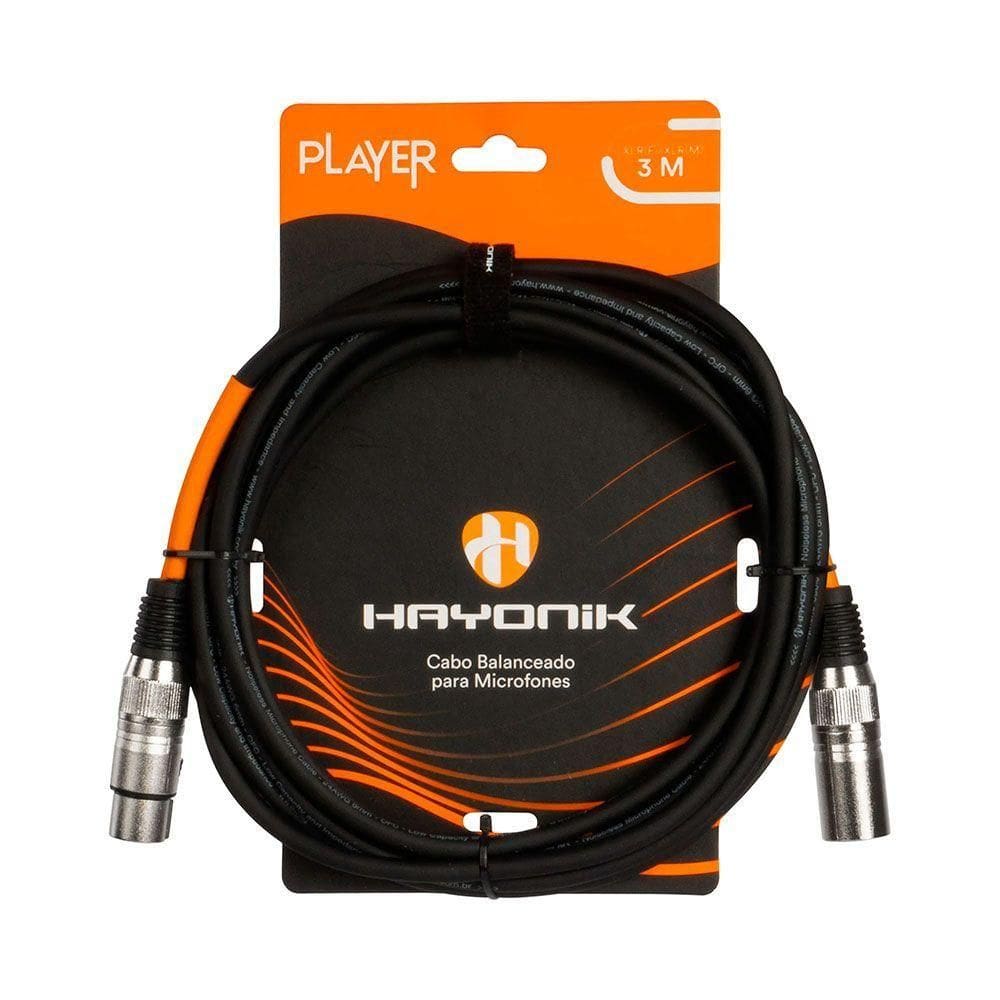 Cabo Para Microfone Hayonik Player Xlr/xlr 3 Metros - Cb0527