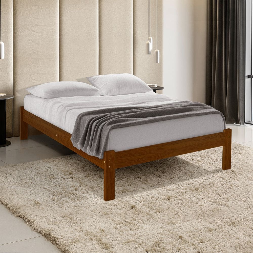 Cama Turca Casal Madeira Maciça Castanho