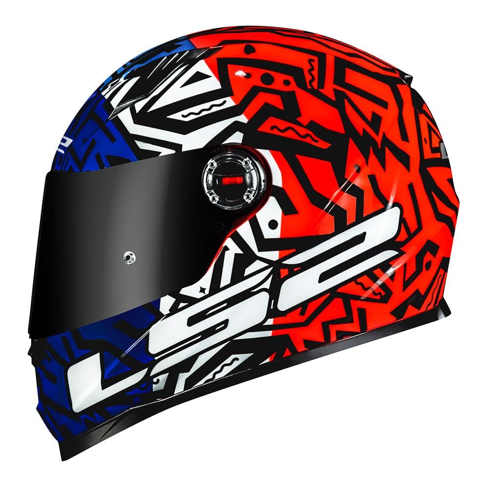 Capacete LS2 FF358 Memphis Azul e Laranja