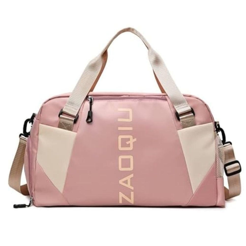 Bolsa Mala Grande Com Alça Academia Esportiva Porta Sapatos Rosa