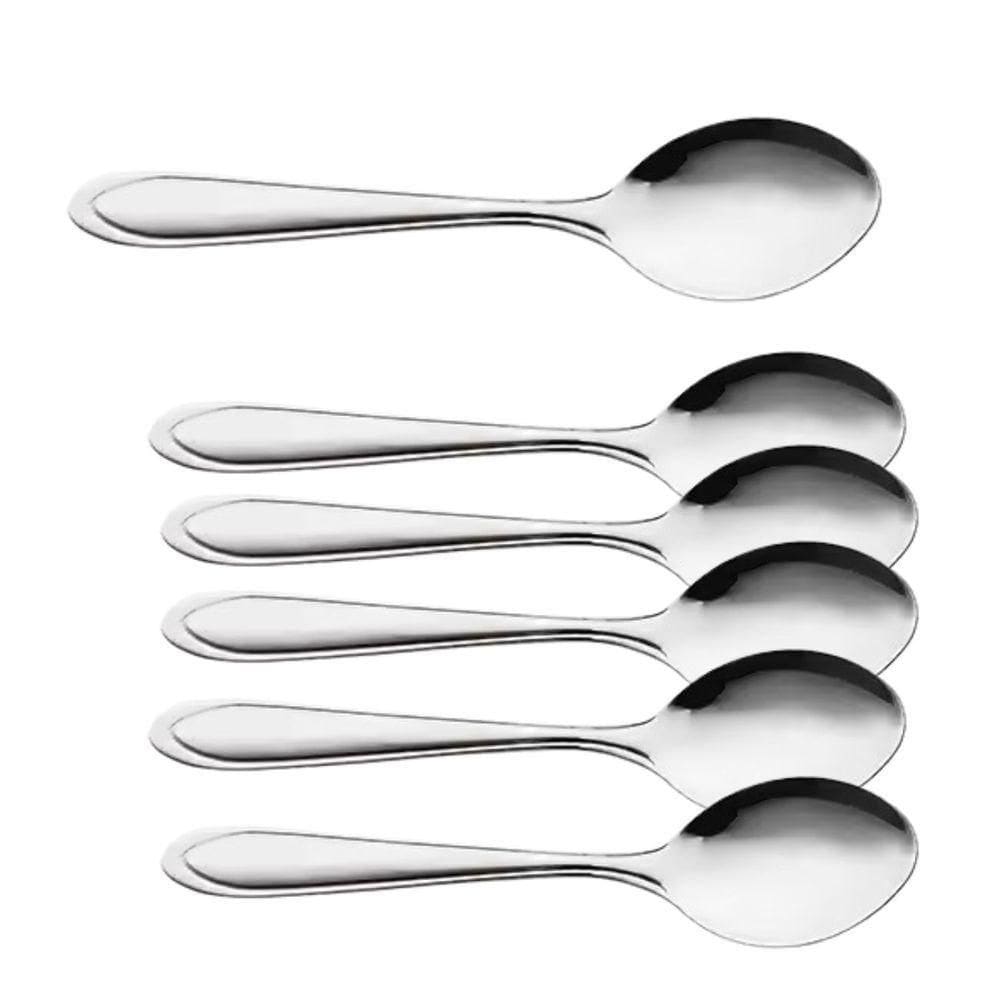 Jogo Colher Sopa Mesa Inox 24 Peças Casa Restaurante Hotel