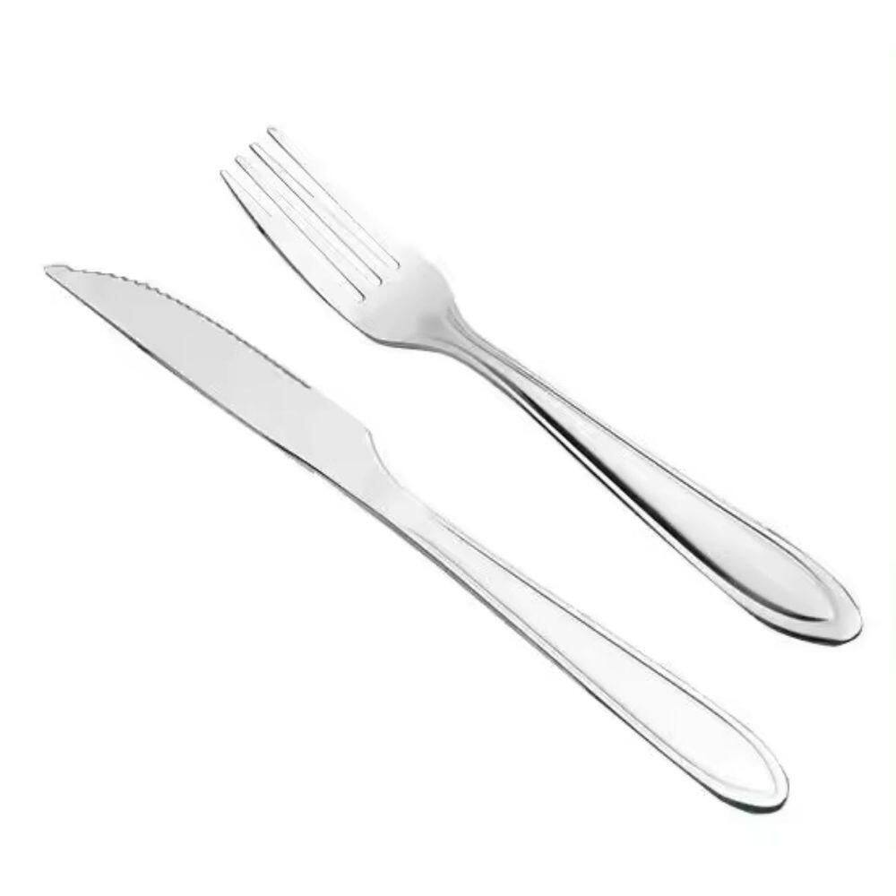 Jogo Garfo Faca Mesa Inox 24 Peças Buffet Restaurante Bar