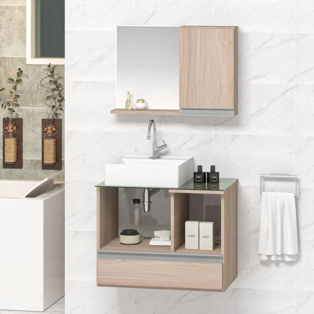 Conjunto Gabinete Venus 60cm Madeirado Inteiro